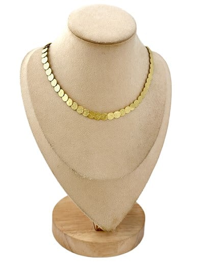 Özel Seri Tırtıklı Daire Plaka Sıralı Kolye ( 43 Cm )