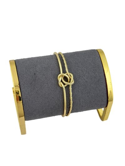 Özel Seri Tırtıklı ve Düz Plaka İkili Görünüm Düğüm Model Kelepçe Bileklik