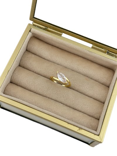 Özel Seri Uzun Oval Zirkon Taşlı Tasarım Yüzük