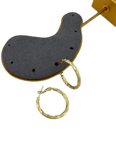 Özel Seri Vintage İşlemeli Halka Küpe ( İç Çap : 2.4 Cm )