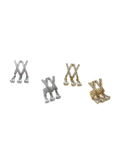 Özel Seri X Model Damla Taş Sallantılı Küpe