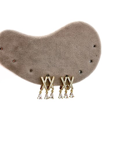 Özel Seri X Model Damla Taş Sallantılı Küpe