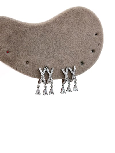 Özel Seri X Model Damla Taş Sallantılı Küpe