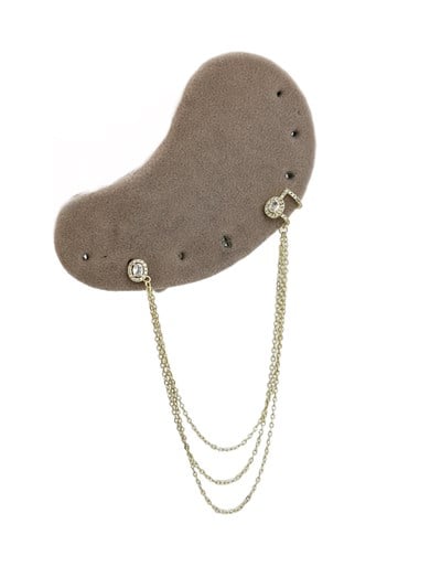 Özel Seri Zirkon Daire Taşlı Zincir Detay Tasarım Kıkırdak Küpe ( Sol Kulak İçin Uygundur )