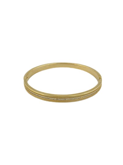 Özel Seri Zirkon Şerit Detay Kelepçe Bileklik ( İç Çap : 5 Cm )