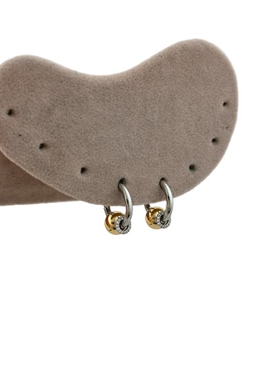 Özel Seri Zirkon Taş Biye Detay Tasarım Halka Küpe ( İç Çap : 1.2 Cm )