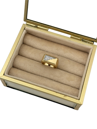 Özel Seri Zirkon Taş Detay Dikdörtgen Plaka Ayarlanabilir Yüzük