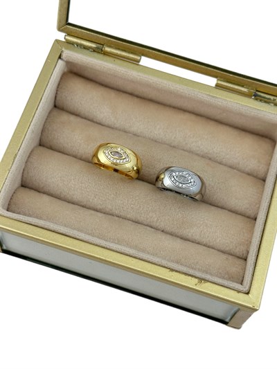 Özel Seri Zirkon Taş Detay Göz Figür Bombeli Plaka Serçe Parmak Ayarlanabilir Yüzük