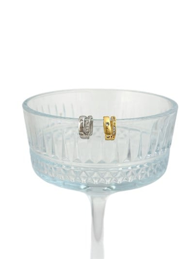 Özel Seri Zirkon Taş Detay İkili Görünüm Kıkırdak Küpe