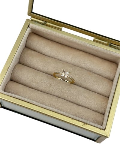 Özel Seri Zirkon Taş Detay Kelebek Figür Ayarlanabilir Yüzük