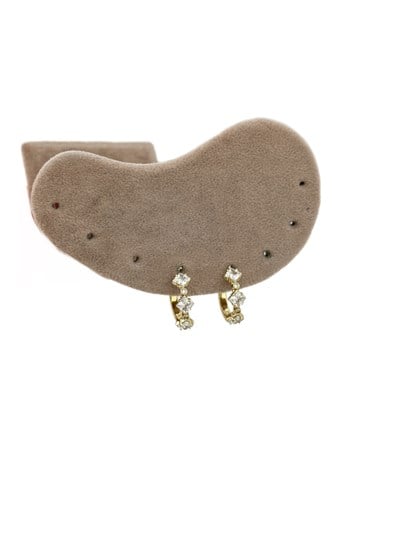 Özel Seri Zirkon Taş Sıralı Halka Küpe ( İç Çap : 1.5 Cm )