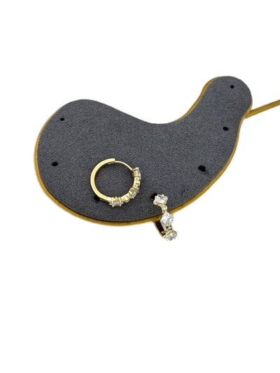 Özel Seri Zirkon Taş Sıralı Halka Küpe ( İç Çap : 1.5 Cm )
