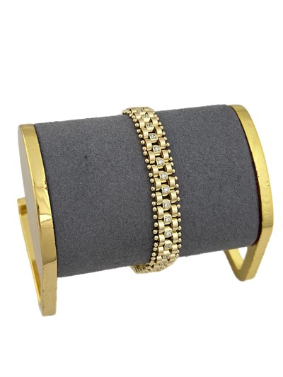 Özel Seri Zirkon Taş Sıralı Hasır Kordon Tasarım Bileklik ( 20 Cm )