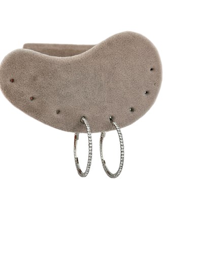 Özel Seri Zirkon Taş Sıralı Su Yolu Halka Küpe (İç Çap:2.8 Cm)