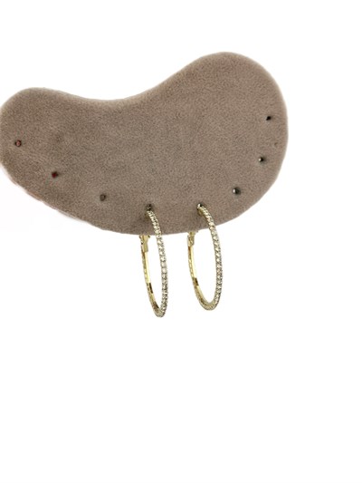 Özel Seri Zirkon Taş Sıralı Su Yolu Halka Küpe (İç Çap:2.8 Cm)