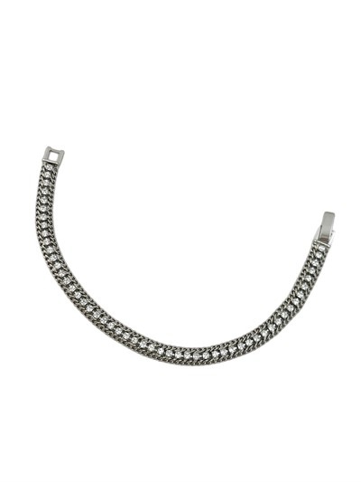 Özel Seri Zirkon Taş Sıralı Tasarım Zincir Bileklik ( 18 Cm )