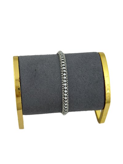 Özel Seri Zirkon Taş Sıralı Tasarım Zincir Bileklik ( 18 Cm )