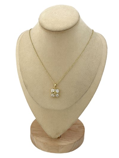 Özel Seri Zirkon Taş Üzeri Fiyonk Figür Zincir Kolye ( 45 Cm )