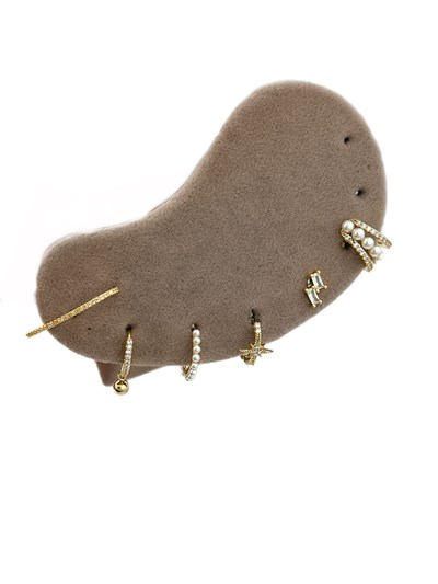 Özel Seri Zirkon Taş ve İncili Altılı Set Küpe