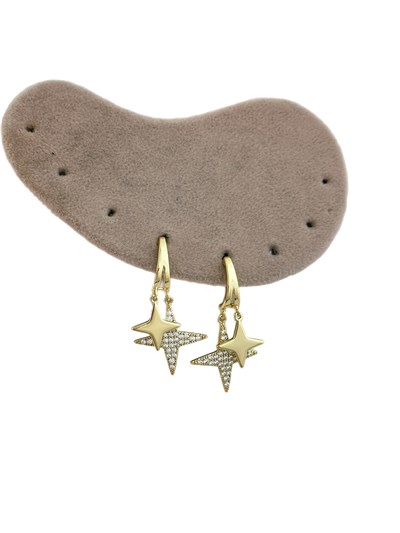 Özel Seri Zirkon Taş ve Plaka Tasarım Yıldız Küpe