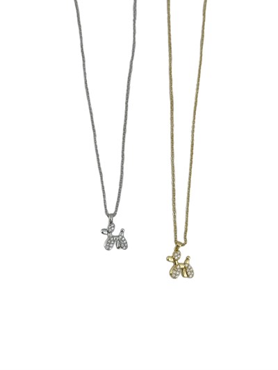 Özel Seri Zirkon Taşlı Balon Köpek Figür Kolye ( 48 Cm )