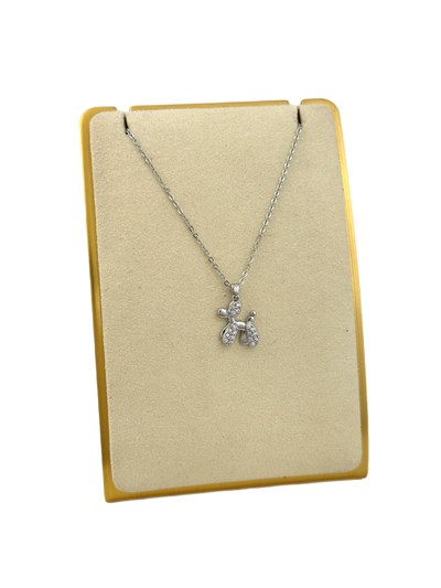 Özel Seri Zirkon Taşlı Balon Köpek Figür Kolye ( 48 Cm )