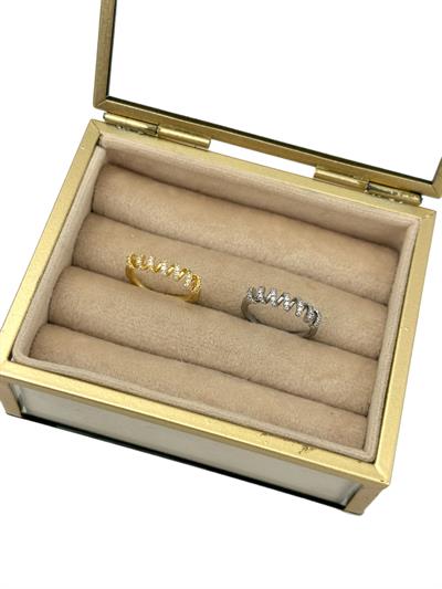 Özel Seri Zirkon Taşlı Burgu Ayarlanabiliir Yüzük