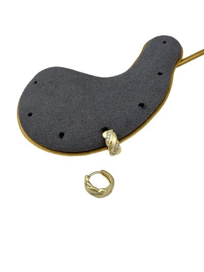 Özel Seri Zirkon Taşlı Burgu Görünüm Halka Küpe ( İç Çap : 1 Cm )