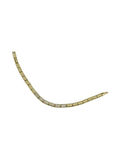 Özel Seri Zirkon Taşlı Burgu Görünüm Kesik Plaka Bileklik (19 Cm)