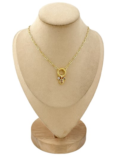 Özel Seri Zirkon Taşlı Charm Kolye ( 48 Cm )