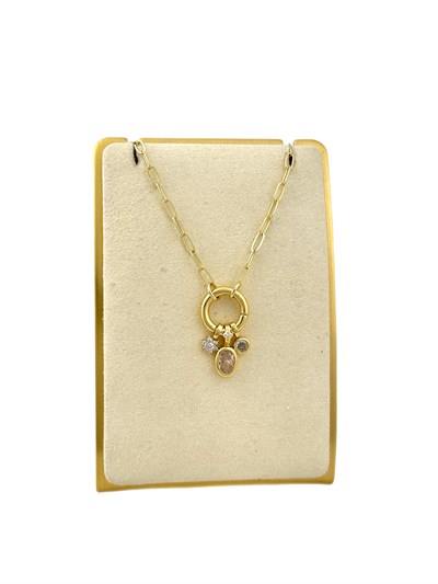 Özel Seri Zirkon Taşlı Charm Kolye ( 48 Cm )