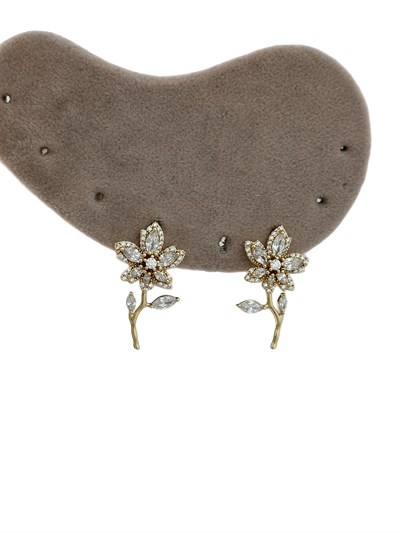 Özel Seri Zirkon Taşlı Çiçek Figür Küpe