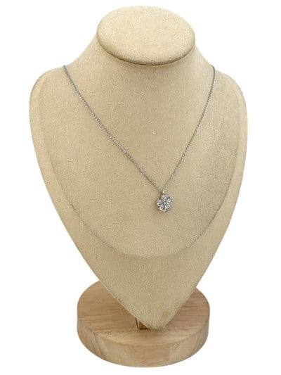Özel Seri Zirkon Taşlı Çiçek Kolye ( 47 Cm )