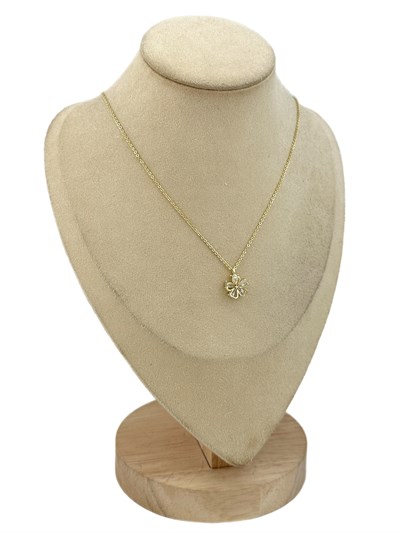 Özel Seri Zirkon Taşlı Çiçek Kolye ( 47 Cm )