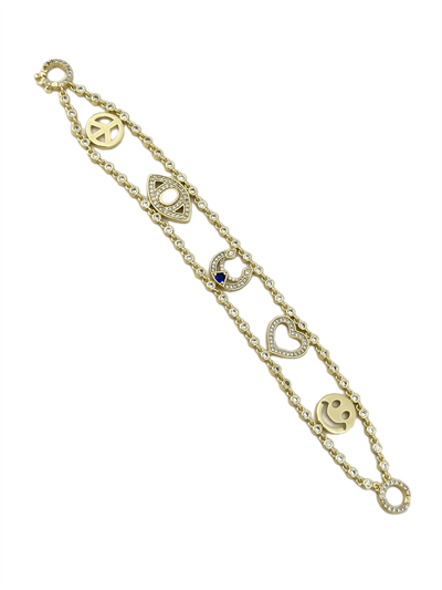 Özel Seri Zirkon Taşlı Çoklu Figür Sıralı Bileklik (19 Cm)