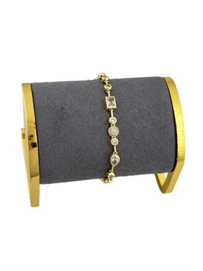 Özel Seri Zirkon Taşlı Çoklu Figür Tasarım Bileklik ( 19 Cm )