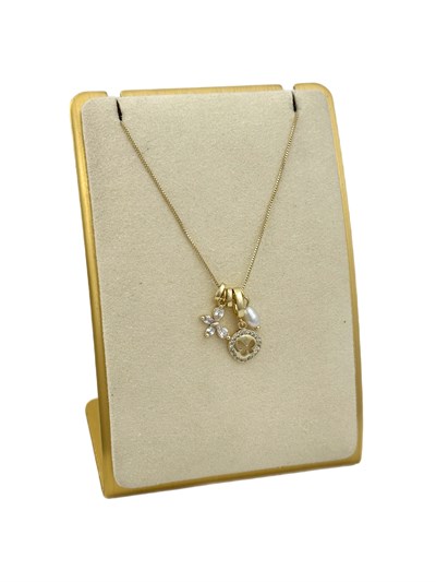 Özel Seri Zirkon Taşlı Çoklu Kelebek Figür Tasarım Kolye ( 47 Cm )