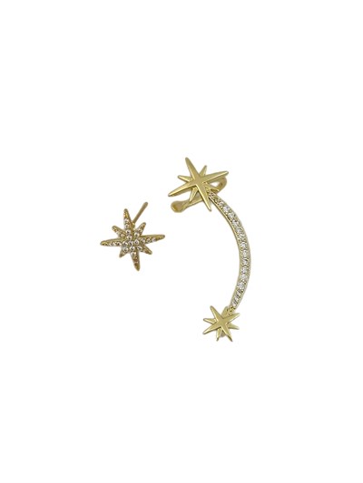 Özel Seri Zirkon Taşlı Çoklu Kuzey Yıldız Figür Tasarım Kıkırdak Küpe