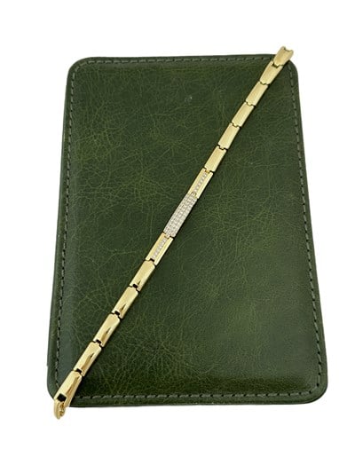 Özel Seri Zirkon Taşlı Dikdörtgen Plaka Sıralı Bileklik ( 19 Cm )