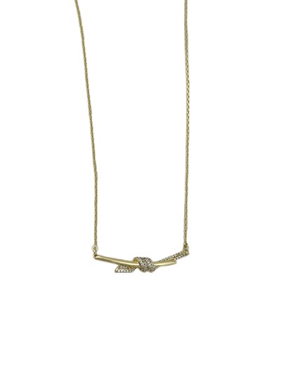 Özel Seri Zirkon Taşlı Düğüm Figür Zincir Kolye ( 49 Cm )