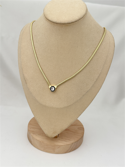 Özel Seri Zirkon Taşlı Elmas Model Yassı İtalyan Zincir Kolye (50 Cm)