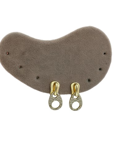 Özel Seri Zirkon Taşlı Fermuar Tasarım Küpe