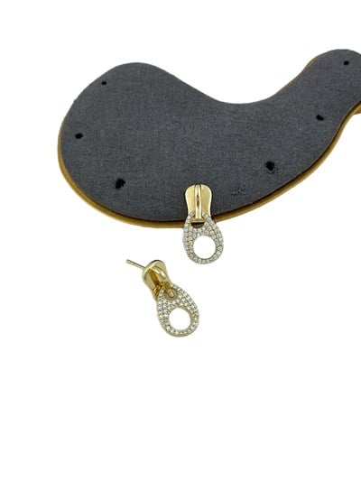 Özel Seri Zirkon Taşlı Fermuar Tasarım Küpe