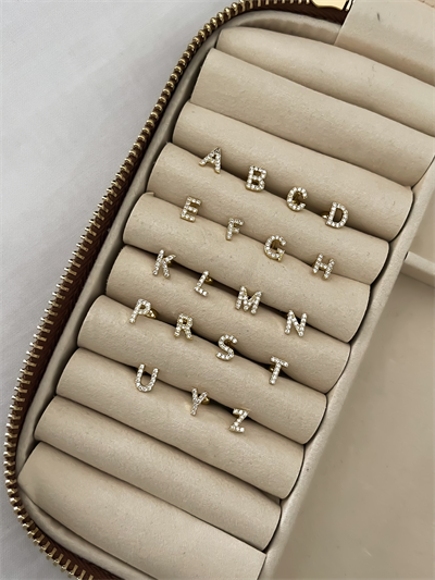 Özel Seri Zirkon Taşlı Gold  Harf Piercing