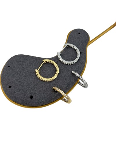 Özel Seri Zirkon Taşlı Halka Küpe ( İç Çap : 1.5 Cm )