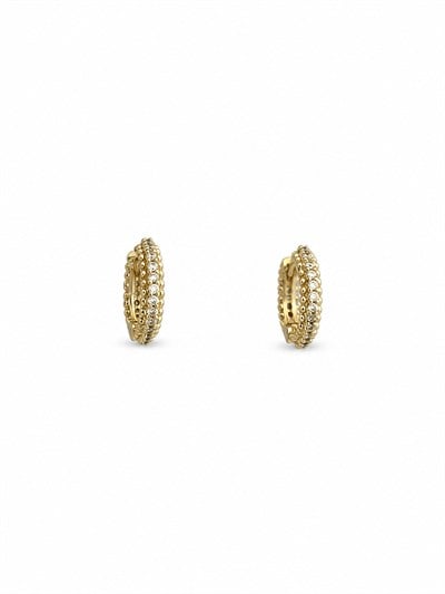 Özel Seri Zirkon Taşlı Halka Küpe ( İç Çap : 8 mm )