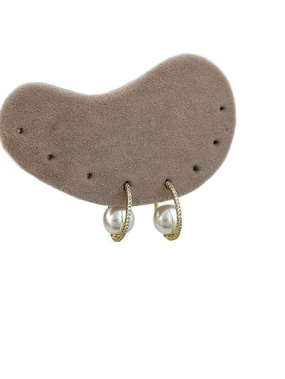 Özel Seri Zirkon Taşlı Halkada İnci Detay Tasarım Küpe