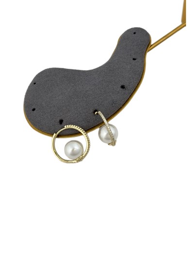 Özel Seri Zirkon Taşlı Halkada İnci Detay Tasarım Küpe