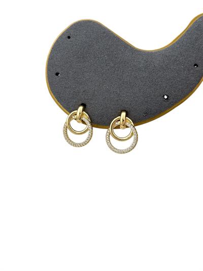 Özel Seri Zirkon Taşlı İç İçe Halka Geçmeli Vintage Küpe