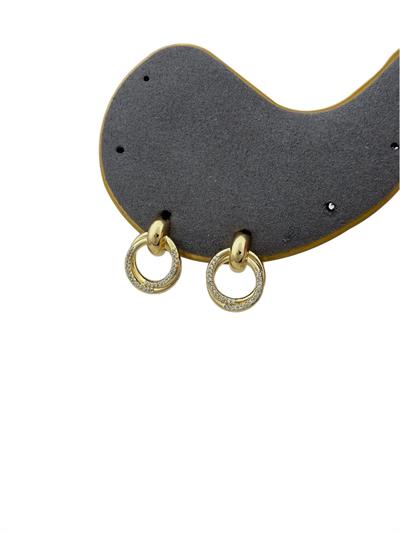 Özel Seri Zirkon Taşlı İkili Daire Halka Model Vintage Küpe